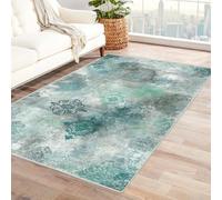 FASTLATE Tappeto con motivo floreale dal design geometrico per patio, balcone, uso interno ed esterno, resistente alle intemperie, robusto, confortevole, salvaspazio (bianco) bianco, 90 x 120 cm