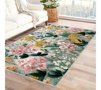FASTLATE Tappeto con stampa botanica con pigmento resistente e facile da pulire, per area giochi, zona animali domestici, canile, resistente ai graffi, lavabile, superficie morbida, materiale sicuro