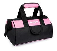 FASTORS Borsa portautensili da donna rosa con doppia cerniera a bocca larga 30,5 cm, borsa per attrezzi con 8 tasche esterne e 2 tasche interne (rosa)
