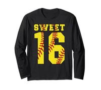 Fastpitch Softball Sweet Sixteen 16° Compleanno Sweet 16 Maglia a Manica