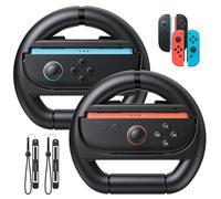 FASTSNAIL volante per Switch 2/Switch 1/OLED, Antiscivolo Adattatore compatibile con Switch 2 per Joycon 2, Controller accessorio per Mario Kart World(Nero+Nero)