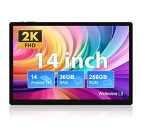 FASTWD 2025 Newest Tablet 14 Pollici Android 14 tablet,Tablet 5G WiFi(SIM non supportata),36GB RAM+256GB ROM,11580mAh,2000 * 1200 incell FHD+,Widevine L3,13MP+8MP,GPS/BT5/Tablet con fondina,Nero