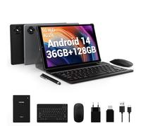 FASTWD Tablet 10 Pollici Android 14,Tablet in offerta con 4G LTE e 5G WiFi,36GB RAM 128GB ROM,8000mAh,13+8MP,volto ID,con Tastiera e Mouse,Nero