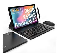 FASTWD Tablet 11 Pollici Android 14 tablet,2025 Newest Tablet con 4G LTE e 5G WiFi,36GB RAM+256GB ROM,9580mAh,2000 * 1200 incell FHD,Widevine L3,GPS/BT5/Tablet 2 in 1 con tastiera,Nero