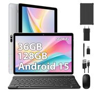 FASTWD Tablet Android 15,36GB+128GB/1TB Tablet 10 Pollici,8000mAh,1280 * 800 IPS,Widevine L1,Face ID/5G WiFi/BT5.0/OTG,Tablets in offerta con Tastiera,Mouse,Grigio