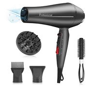 Faszin Asciugacapelli Professionali Ionico, Phon Capelli Ioni con Diffusore, Fono Capelli Professionale, Asciugatura Rapida e Delicata, Famiglia Salone Parrucchieri Hair dryer