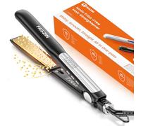 Faszin Piastra Capelli Professionale 2-In-1, Piastre Ioniche di Titanio, Riscaldamento In Soli 20 Secondi, Display LCD Chiaro, Ideale Per Capelli Lisci, Ricci e Mossi (nero profondo)