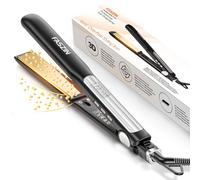 Faszin Piastra Capelli Professionale 2-In-1, Piastre Ioniche di Titanio, Riscaldamento In Soli 20 Secondi, Display LCD Chiaro, Ideale Per Capelli Lisci, Ricci e Mossi