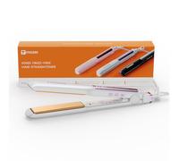 Faszin Piastra Capelli Professionale Stretta 2-in-1, Titanio Ionico, Riscaldamento 20s, Display LCD, Per Lisci, Ricci e Styling Precisi, Meglio di Piastre Larghe (Bianco Perla)