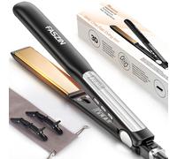 Faszin Piastra per capelli in titanio con ioni di calore, 20S piastra per capelli, schermo LCD trasparente, 2 in 1 piastra per capelli, ideale per lisciare, arricciare e creare onde