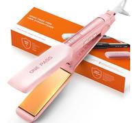 Piastra per Capelli Professionale Faszin, Piastre in Titanio Larghe 42mm con Ioni Negativi, Riscaldamento Rapido 30s, Display Temperatura, 11 Livelli di Temperatura (130-230℃)(Rosa)