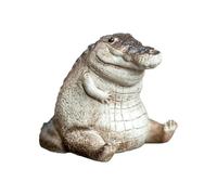 Fat Alligator Tea Pet - 1.97 Inch Cute Mini Crocodile Figurine Decor | Resin Durable Tea Room Ornament - Humorous Alligator Statue For Decoration, Living Room Desk Garden Display Collectible Gift