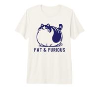 Fat And Furious Cat Maglietta Premium