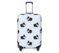 Fat Boston Terrier Dog Funny Travel Luggage Covers - Elasticità Valigie Coperture Protector per bagagli 45-81 cm, Nero , L
