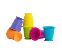 Fat Brain Toys Suction Kupz - Giocattoli sensoriali per l'apprendimento tattile creativo per neonati e bambini, tazze