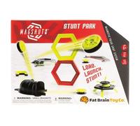 Fat Brain Toys Magshuto Stunt Park, set da gioco con rampe, 15 sfide, STEM giocattolo educativo, attività fisica per bambini, gioco creativo per interni
