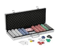 Fat Cat 11.5 Gram Texas Hold 'Em Clay Poker Chip Set con Custodia in Alluminio, 500 Striped Dice Chips