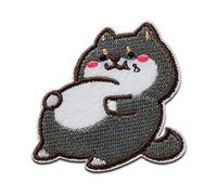 Fat cat animale - Toppe termoadesive Patch Toppa ricamate, misura: 5 x 5,4 cm