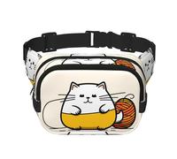 Fat Cat - Marsupio multifunzione stampato, unisex, alla moda, da viaggio, per sport