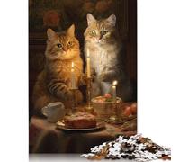 Fat Cats Dinner Kitchen Puzzle da 1000 pezzi per adulti Gioco per famiglie Puzzle per adolescenti 1000 pezzi (38x26 cm)