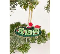 Fat Face Decorazione di Natale con perline a forma di piselli nel baccello di FATFACE one verde