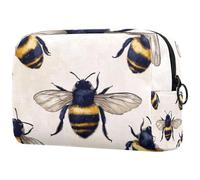 Fat Honey Bees, trousse da donna, per articoli da toeletta da viaggio, grande, pratica borsa organizer con cerniera, Multi, 18.5x7.5x13cm/7.3x3x5.1in, Beauty case