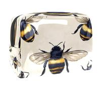 Fat Honey Bees - Trousse da donna, per articoli da toeletta da viaggio, in PVC, pratico astuccio organizer con cerniera, Multi, 18.5x7.5x13cm/7.3x3x5.1in, Beauty case