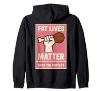 Fat Lives Matter Open The Buffets - Pugno sollevato Divertente da Donna Felpa con Cappuccio