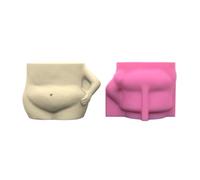 Fat Man - Stampo in silicone per gesso fai da te per piante grasse, vasi da fiori, vasi, gesso, cemento, penne, portacandele, decorazioni