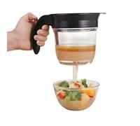 Fat Separator, Gravy Separator, Fat Separator for Cooking with Bottom Release, 4-Cup Oil Strainer Kitchen Gadget with Grease Filter for Meal Prep