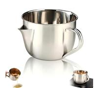Fat Separator Stainless Steel with Dual Spout Design - Gravy and Grease Strainer for Cooking, Broth, Stew & Hot Pot, 304 Metal Oil Separator Cup with Cool Touch Handle (L)