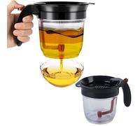 Fat Separator with Bottom Release - Large Capacity Grease Separator with Built-in Strainer for Cooking Healthier Gravy (2Pcs)