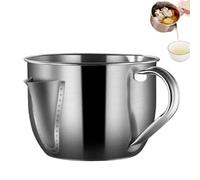 Fat Separator With Dual Spout Design, Stainless Steel Gravy and Sauce Strainer, Multifunction Filter Soup Oil Strainer With Handle for Broth, Soup, Stew, Hot Pot (Medium)