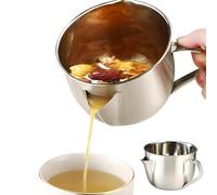 Fat Separator with Dual Spout Design, Stainless Steel Gravy Sauce Strainer, Broth Separator with Safe Cool-Touch Handle for Stew,Hot Pot,Remover Excess Oil From Soup or Food