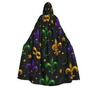 Fat Tuesday Fleur-De-Lis - Mantello con cappuccio da strega per adulti, costume di Halloween