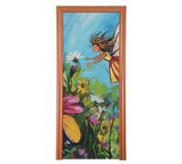 Fata che vola nel fiore decorativo coperture decorative per porte 88,9 x 200,7 cm banner festa in piscina forniture per feste M