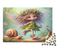 Fata con lumaca Puzzle 1000 Pezzi Carta riciclata per adulti Puzzle per adulti Gioco educativo per decompressione Ottima idea regalo per la creatività 52x38cm/1000pcs