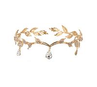 Fata costume da donna dea tiara foglia di nozze fascia per la sposa festa di compleanno per la festa cosplay per le ragazze dorate d'oro