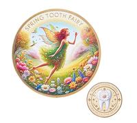 Fata dei denti, 2 pezzi, monetine commemorative per la crescita dei bambini, in metallo, per bambini e ragazze