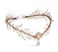 Fata della foresta, accessori per la testa degli elfi medievali, da donna, in oro, con elfo, per costumi di carnevale, cosplay, feste