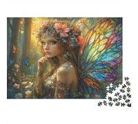 Fata della Foresta Puzzle 1000 Pezzi Puzzle per Adulti Ali Farfalla Arcobaleno Puzzle per Famiglia Relax Regalo Casa 52x38cm/1000pcs