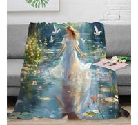 Fata dell'acqua Regalo Coperta, Coperta Divano Morbida,Fata Elfo Coperta Letto Per Tutte Le Stagioni,Coperta Flanella Pelosa Per Letto E Divano 60x80inch(150x200cm)