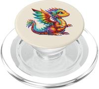 Fata Drago Colorato Carino Fantasy Mitico Donne Ragazze Bambini PopSockets PopGrip per MagSafe