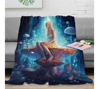 Fata elfo Regalo Coperta, Coperta Divano Morbida,Fungo Coperta Letto Per Tutte Le Stagioni,Coperta Flanella Pelosa Per Letto E Divano 40x50inch(100x130cm)