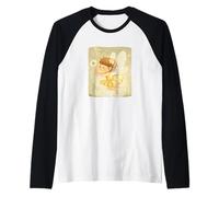 Fata felice che tiene un dente di leone per un aspetto allegro Maglia con Maniche Raglan