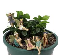 Fata Figura per Fairy Garden, da giardino all'aperto, fioriera vaso gruccia decorazioni fata vaso di fiori resina angelo ornamenti per la decorazione esterna