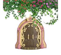 Fata in miniatura, elfo, porta delle fate, porte delle fate per alberi all'aperto | Porte delle fate multicolori per alberi all'aperto, mini miniature da giardino, decorazione da giardino,