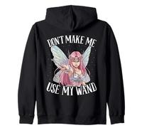 Fata Non Farmi Usare la mia Bacchetta, Design Artistico, Fata da Donna Felpa con Cappuccio