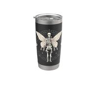 Fata Scheletro Luna Falena Goth Estetica Cottagecore Grafica Bicchiere termico in acciaio inox doppia parete