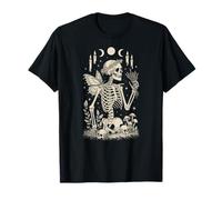 Fata Scheletro Strega Occulto Fasi Lunari Funghi Maglietta